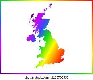 Rainbow colored gradient map of Country United Kingdom isolated on white background - vector illustration