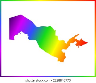 Rainbow colored gradient map of Country Uzbekistan isolated on white background - vector illustration