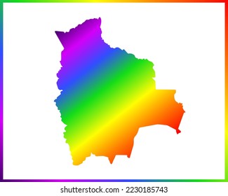 Rainbow colored gradient map of Country Bolivia isolated on white background - vector illustration