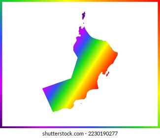 Rainbow colored gradient map of Country Oman isolated on white background - vector illustration