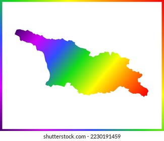 Rainbow colored gradient map of Country Georgia isolated on white background - vector illustration