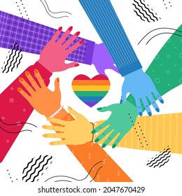 rainbow colored hands gay lesbian love parade pride festival transgender love concept