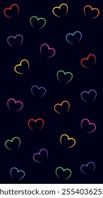 Rainbow colored heart background, gift paper