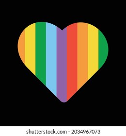 rainbow colored heart vector symbol (love concept with different colors and options, diversity, lgbtq).