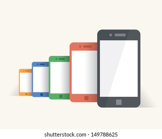 Rainbow colored mobile phones