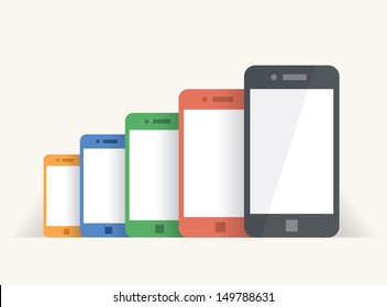 Rainbow colored mobile phones