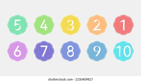 Rainbow colored numbers in a row