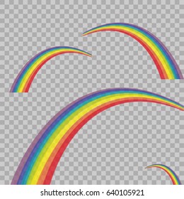 Rainbow colored on transparent background Vector illustration. Modern stylish abstract texture template for print, textile, wrapping and decoration.