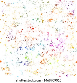 Rainbow colored paint stains background. Seamless grunge background from blots. Vector illustration.