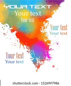 Rainbow colored paint stains on a white background. Vector illustration.