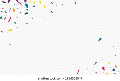 Rainbow Colored Paper Happy Transparent Background. Celebrate Smear Pattern. Christmas Particles Postcard. White Elements Decoration Wallpaper.