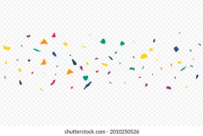 Rainbow Colored Paper Invitation Transparent Background. Celebration Particles Card. Independence Smear Banner. Orange Elements Flying Wallpaper.
