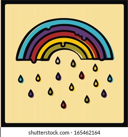 rainbow colored peeling