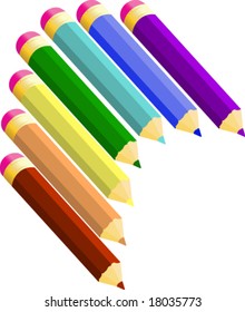 rainbow Colored Pencils vector illustration