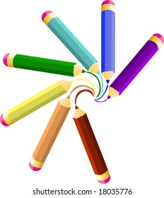 rainbow Colored Pencils vector illustration