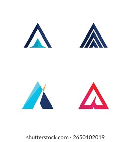 Logo vetor prismático do triângulo colorido do arco-íris para o design corporativo criativo