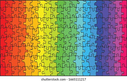 Rainbow colored puzzles for kids
