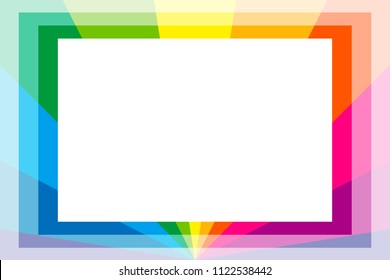 Rainbow colored radiation square frame, picture frame, background material wallpaper, copy space, title space, message space,