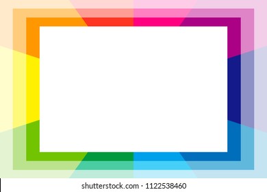 Rainbow colored radiation square frame, picture frame, background material wallpaper, copy space, title space, message space,