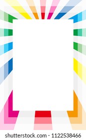 Rainbow colored radiation square frame, picture frame, background material wallpaper, copy space, title space, message space,