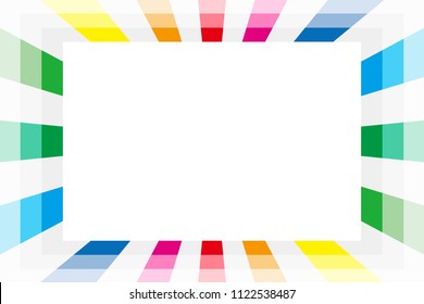 Rainbow colored radiation square frame, picture frame, background material wallpaper, copy space, title space, message space,