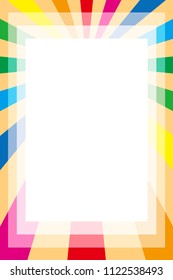 Rainbow colored radiation square frame, picture frame, background material wallpaper, copy space, title space, message space,
