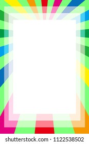 Rainbow colored radiation square frame, picture frame, background material wallpaper, copy space, title space, message space,