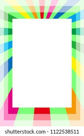 Rainbow colored radiation square frame, picture frame, background material wallpaper, copy space, title space, message space,