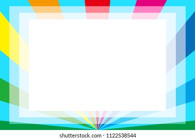 Rainbow colored radiation square frame, picture frame, background material wallpaper, copy space, title space, message space,