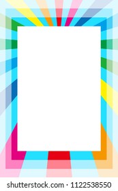 Rainbow colored radiation square frame, picture frame, background material wallpaper, copy space, title space, message space,