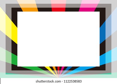 Rainbow colored radiation square frame, picture frame, background material wallpaper, copy space, title space, message space,