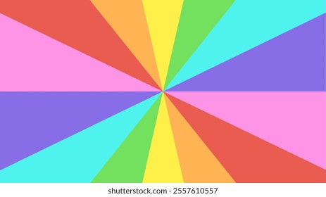 Rainbow colored radiation sunburst background illustration