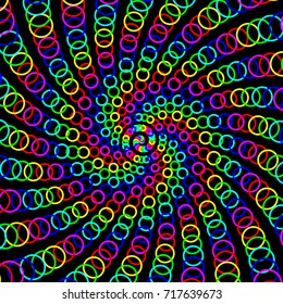 Rainbow Colored Ring Spiral Pattern