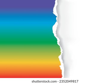 
Rainbow colored ripped paper background. Banner template.
llustration of colorful torn paper with place for your image or text. Vector available.