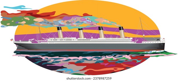 rainbow colored ship in ocean