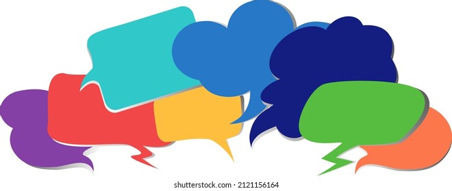 Rainbow colored speech bubble. Communication concept. Social network. Colored cloud. Speak - discussion - chat. Symbol talking and communicate. Friendship and dialogue diverse cultures, LGBT.