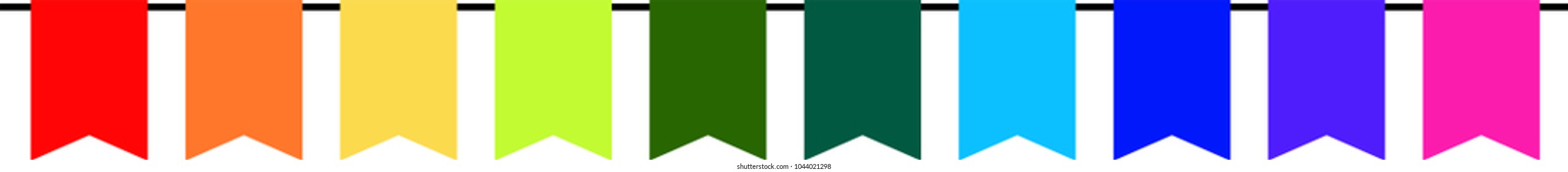 Rainbow colored Square bunting