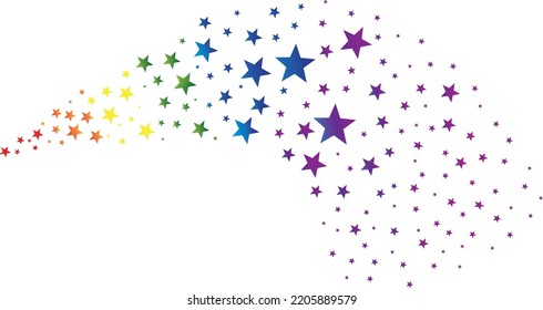Rainbow Colored Star Design Graphic