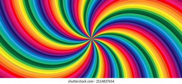 Rainbow colored swirl twisting background. Color spiral background. Vector illustration EPS 10