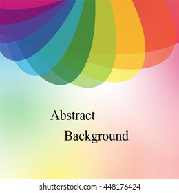 Rainbow Colored Transparent Overlapping Ellipses. Template for Fliers, Banners, Badges, Posters, Stickers and Advertising Actions. Abstract Background. Vector Illustration