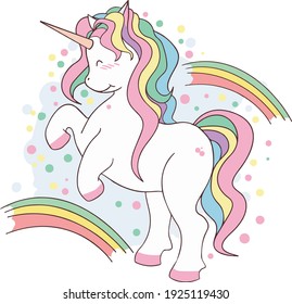 Unicorn mit Regenbogenfarben für Kinder
