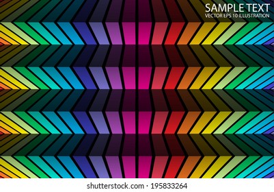 Rainbow colored vector background  illustration - Shiny vector lined and reflected rainbow template