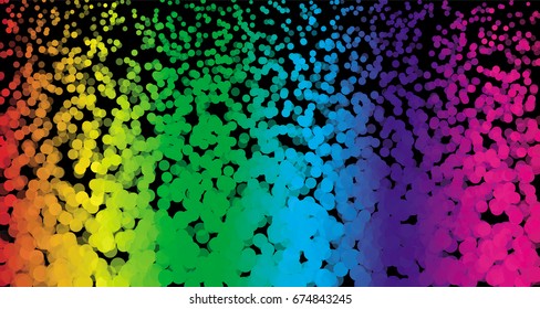 Rainbow colored vector halftone dots for backgrounds. Vector illustration