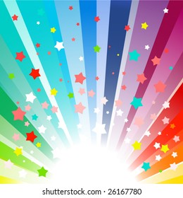 Rainbow Colored Vector Starburst