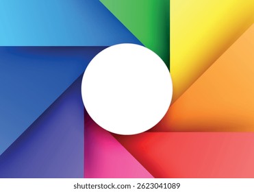 Rainbow Colored Windmill Or Paper Sheets