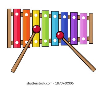 Rainbow colored wooden toy xylophone