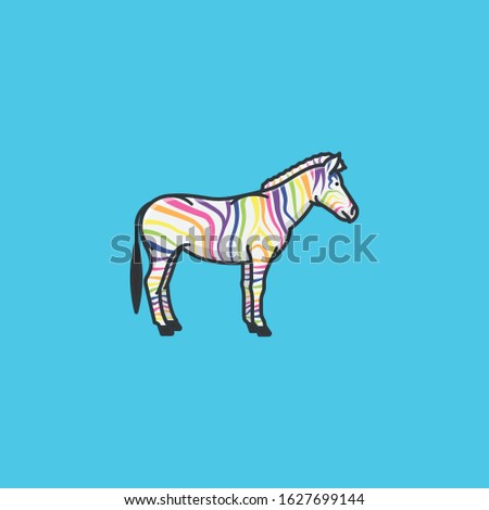 Rainbow colored zebra vector illustration for Rare Disease Day on February 29th