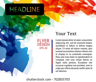 rainbow colorful abstract art pattern flyer design