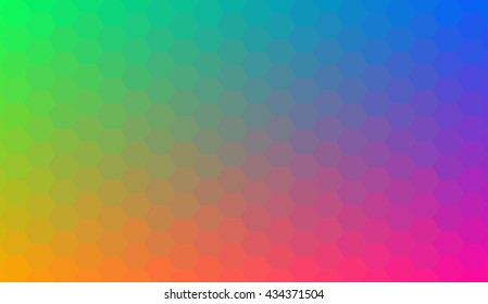 Rainbow colorful abstract geometric gradient hexagon. Abstract polygon pattern background.