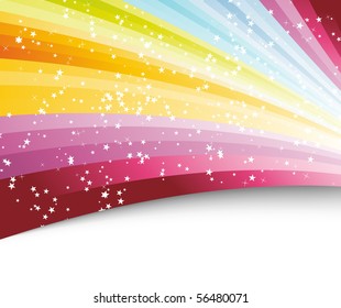 Rainbow colorful advertisement. Vector illustration